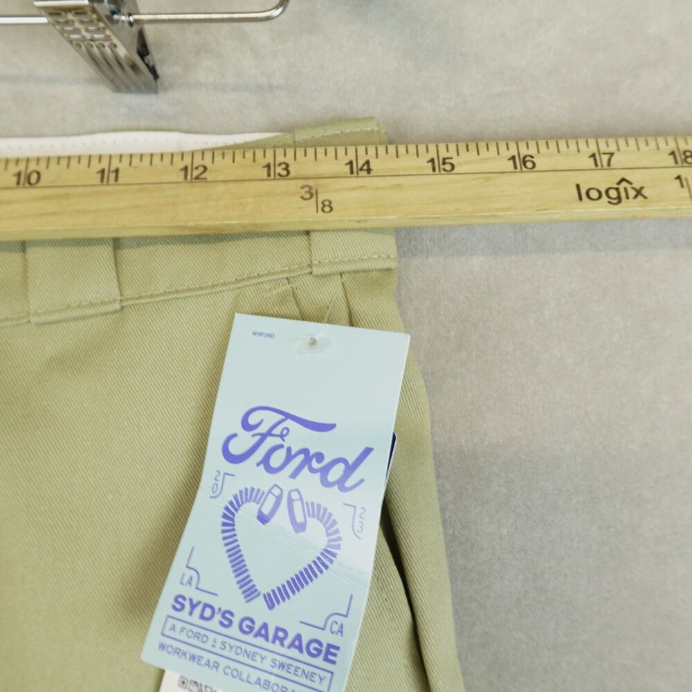 NWT Dickies Ford x Sydney Sweeney Pants Original Work Womens Size 2 Tan - Picture 3 of 10